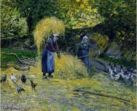 Pissarro, Camille - Peasants Carrying Straw, Montfoucault